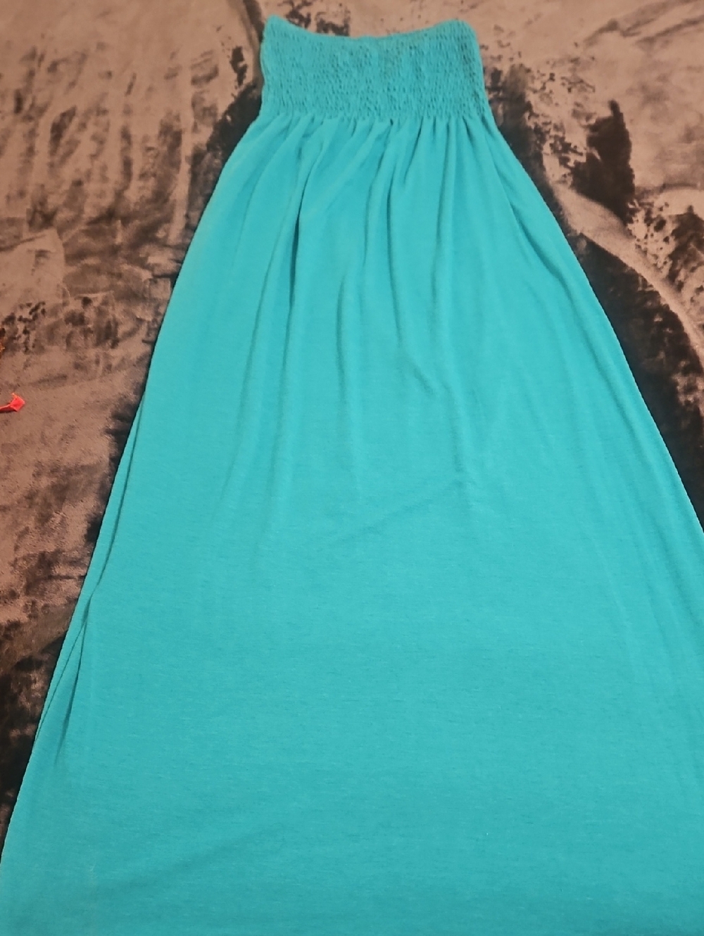 Turquoise Smocked Waist Maxi Dress - Women